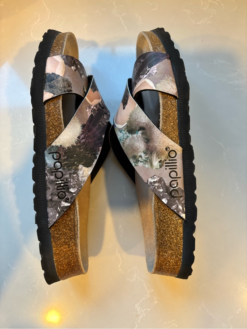 Criss Cross Abstract Print Sandals EU 37 US 6-6.5  papillio - Picture 6 of 12